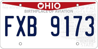 OH license plate FXB9173