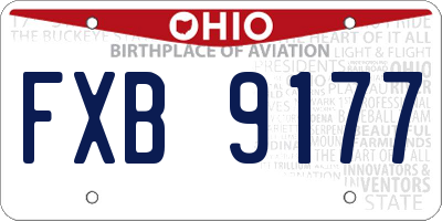 OH license plate FXB9177