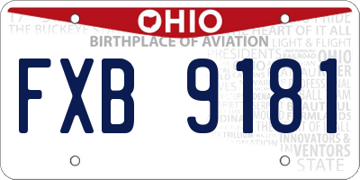 OH license plate FXB9181