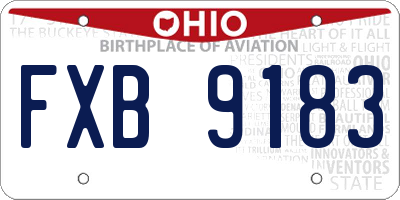 OH license plate FXB9183