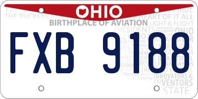 OH license plate FXB9188