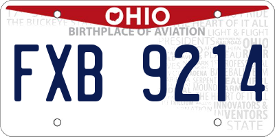 OH license plate FXB9214