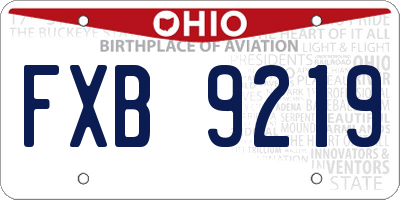 OH license plate FXB9219