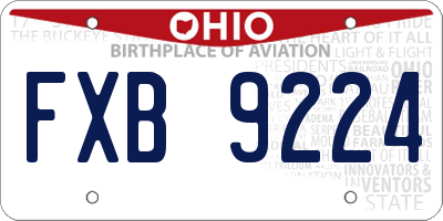 OH license plate FXB9224