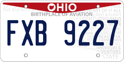 OH license plate FXB9227