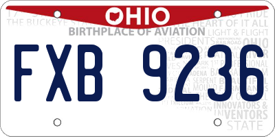 OH license plate FXB9236