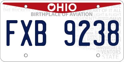 OH license plate FXB9238