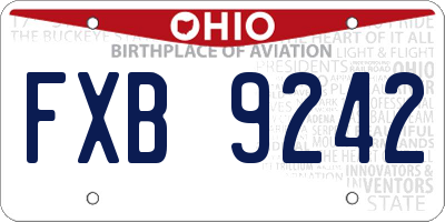 OH license plate FXB9242