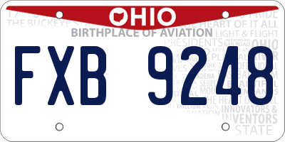 OH license plate FXB9248