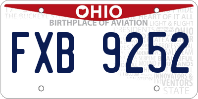 OH license plate FXB9252