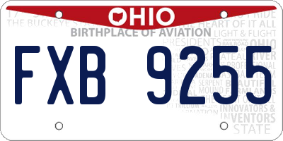 OH license plate FXB9255