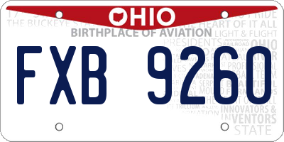 OH license plate FXB9260