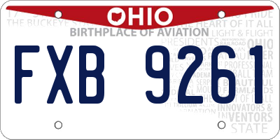 OH license plate FXB9261