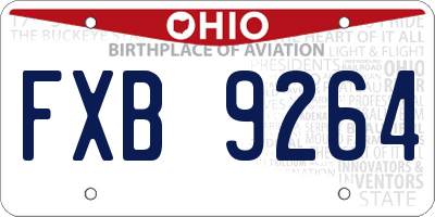 OH license plate FXB9264