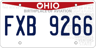 OH license plate FXB9266