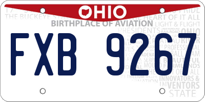OH license plate FXB9267