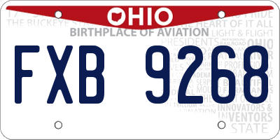 OH license plate FXB9268