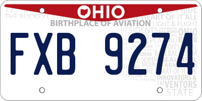 OH license plate FXB9274