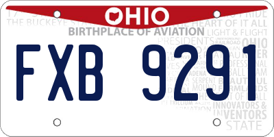 OH license plate FXB9291