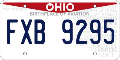 OH license plate FXB9295