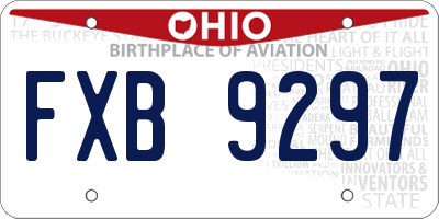 OH license plate FXB9297
