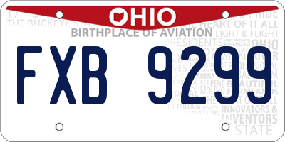 OH license plate FXB9299