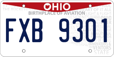 OH license plate FXB9301