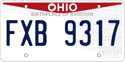 OH license plate FXB9317