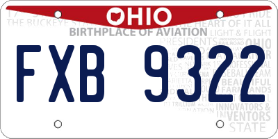 OH license plate FXB9322