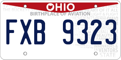 OH license plate FXB9323