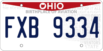 OH license plate FXB9334