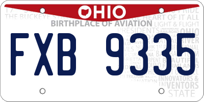 OH license plate FXB9335