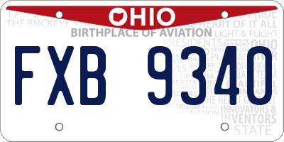 OH license plate FXB9340