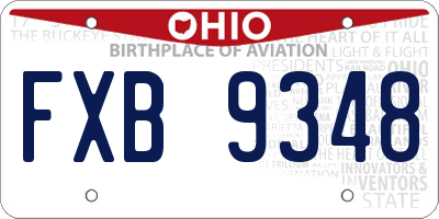 OH license plate FXB9348