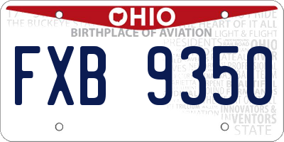 OH license plate FXB9350