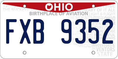 OH license plate FXB9352