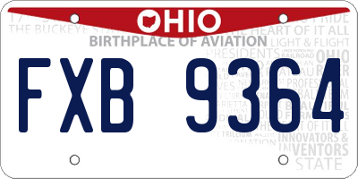 OH license plate FXB9364