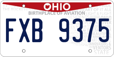OH license plate FXB9375