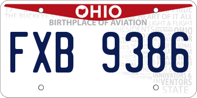 OH license plate FXB9386