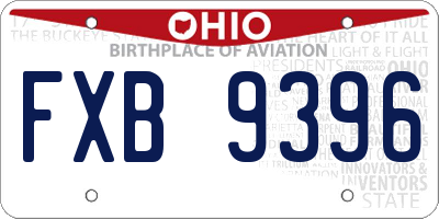 OH license plate FXB9396