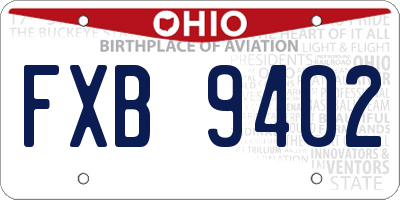 OH license plate FXB9402