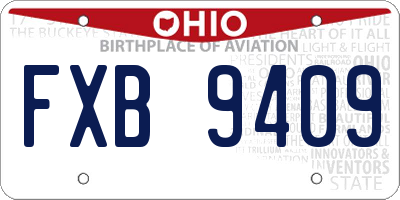 OH license plate FXB9409