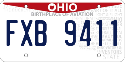 OH license plate FXB9411