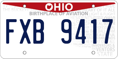 OH license plate FXB9417
