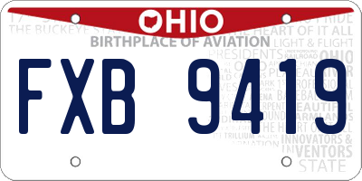 OH license plate FXB9419