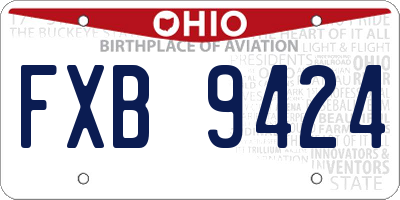 OH license plate FXB9424
