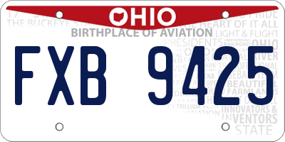 OH license plate FXB9425