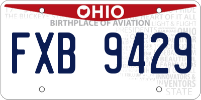 OH license plate FXB9429