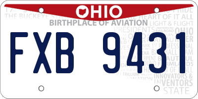 OH license plate FXB9431