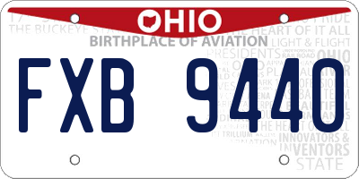 OH license plate FXB9440